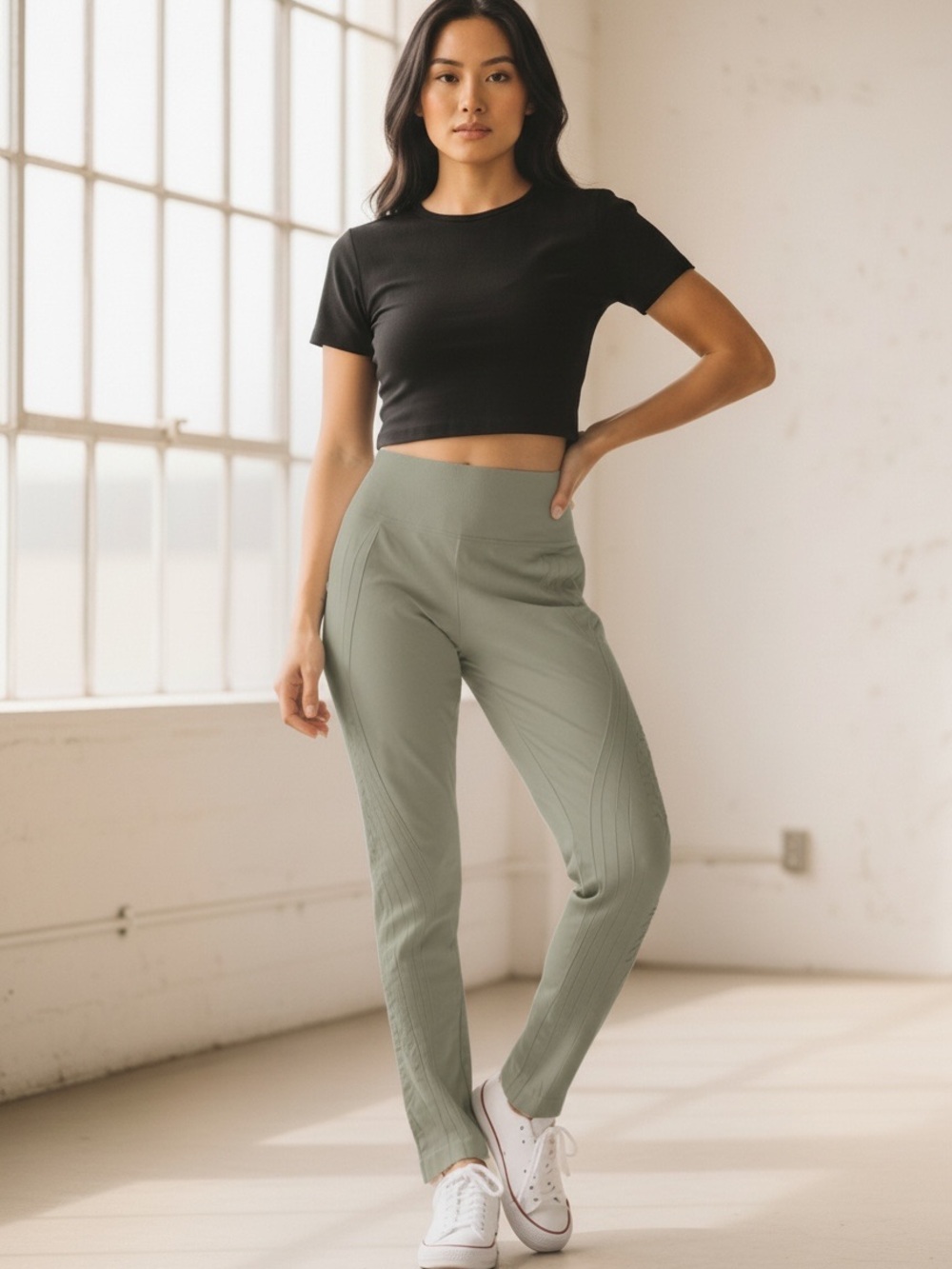Nux Mesa Leggings NWT | Medium • Eco Green • High‑Rise Moderate Compression